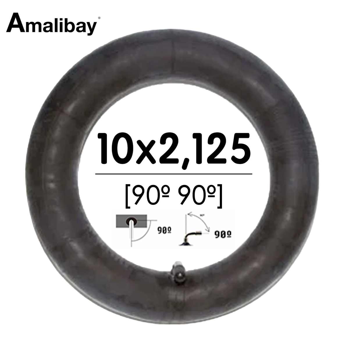 Comprar Cámara de aire 10×2,125 (valvula 90º 90º) [Amalibay]