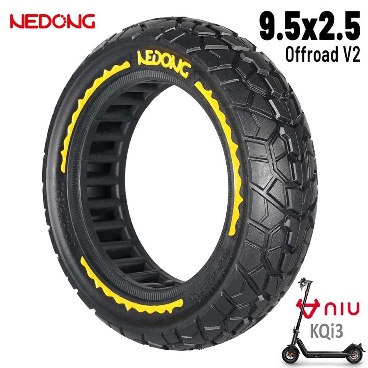 Comprar Rueda maciza amarilla ultraligera 9,5×2,5 (Versión offroad V2) [Nedong]