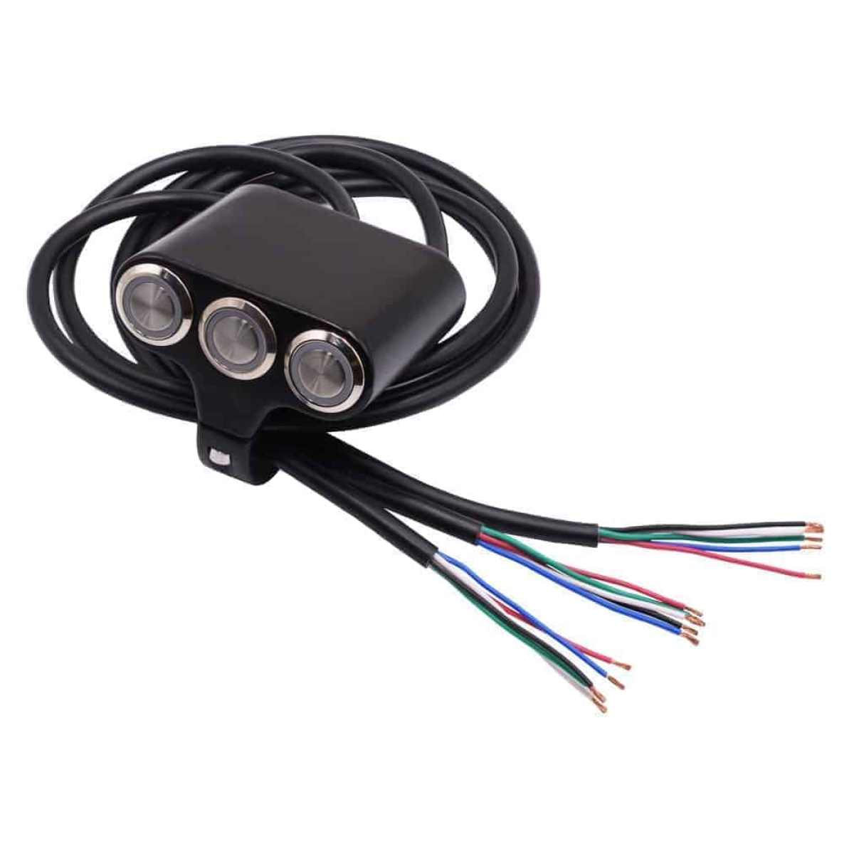 Comprar Botonera triple (2 interruptores + pulsador) para patinete eléctrico y bicicletas (Conector SM incluido)