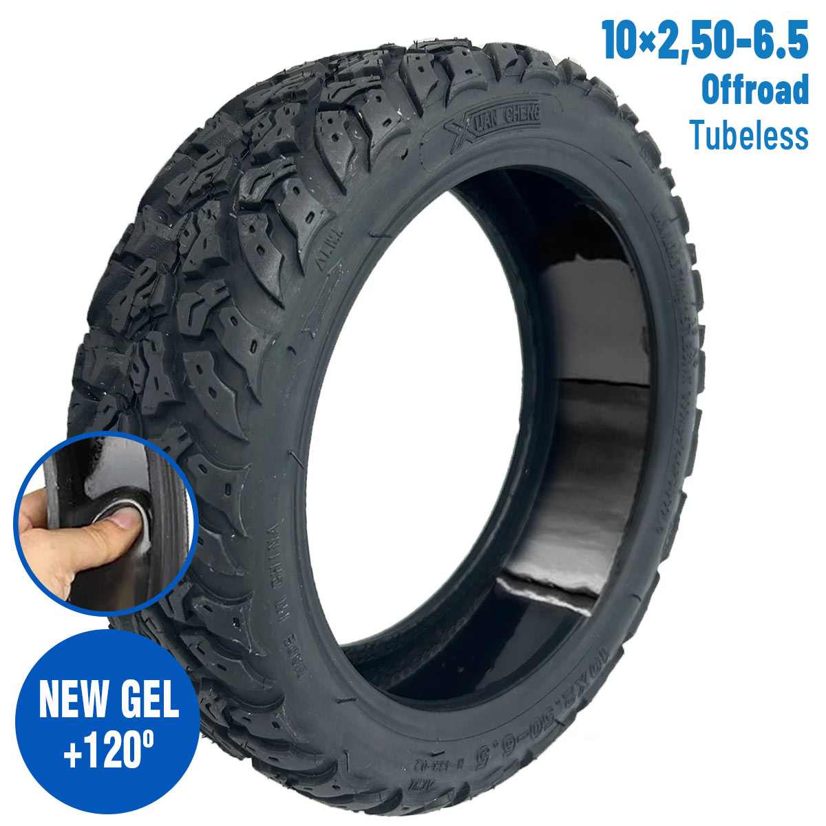 Comprar Neumático 10×2,50-6,5 Offroad Tubeless (Con gel antipinchazos) [Xuancheng]