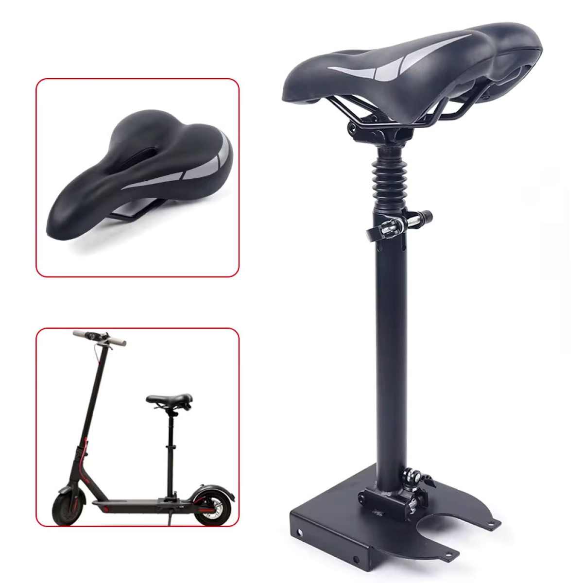 Comprar Asiento plegable para patinete eléctrico Xiaomi M365, amortiguador, 51-63cm de altura ajustable