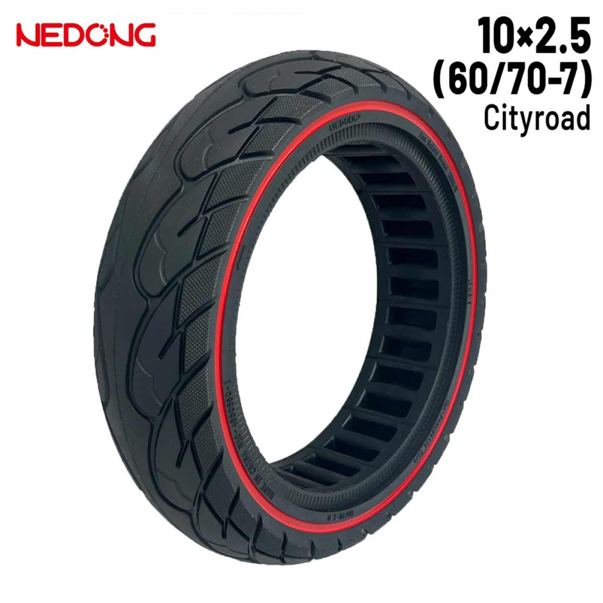 Comprar Rueda maciza 10×2.5 (60/70-7)  Rojo [Nedong]