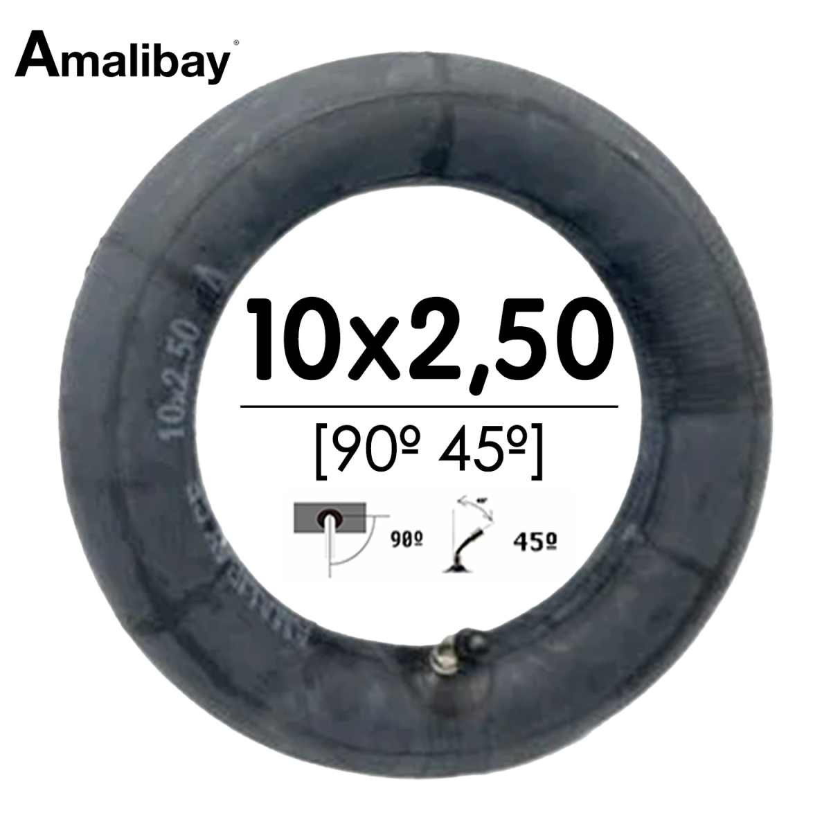 Comprar Cámara de aire 10×2,5 (válvula 90º 45º) – Premium [Amalibay]
