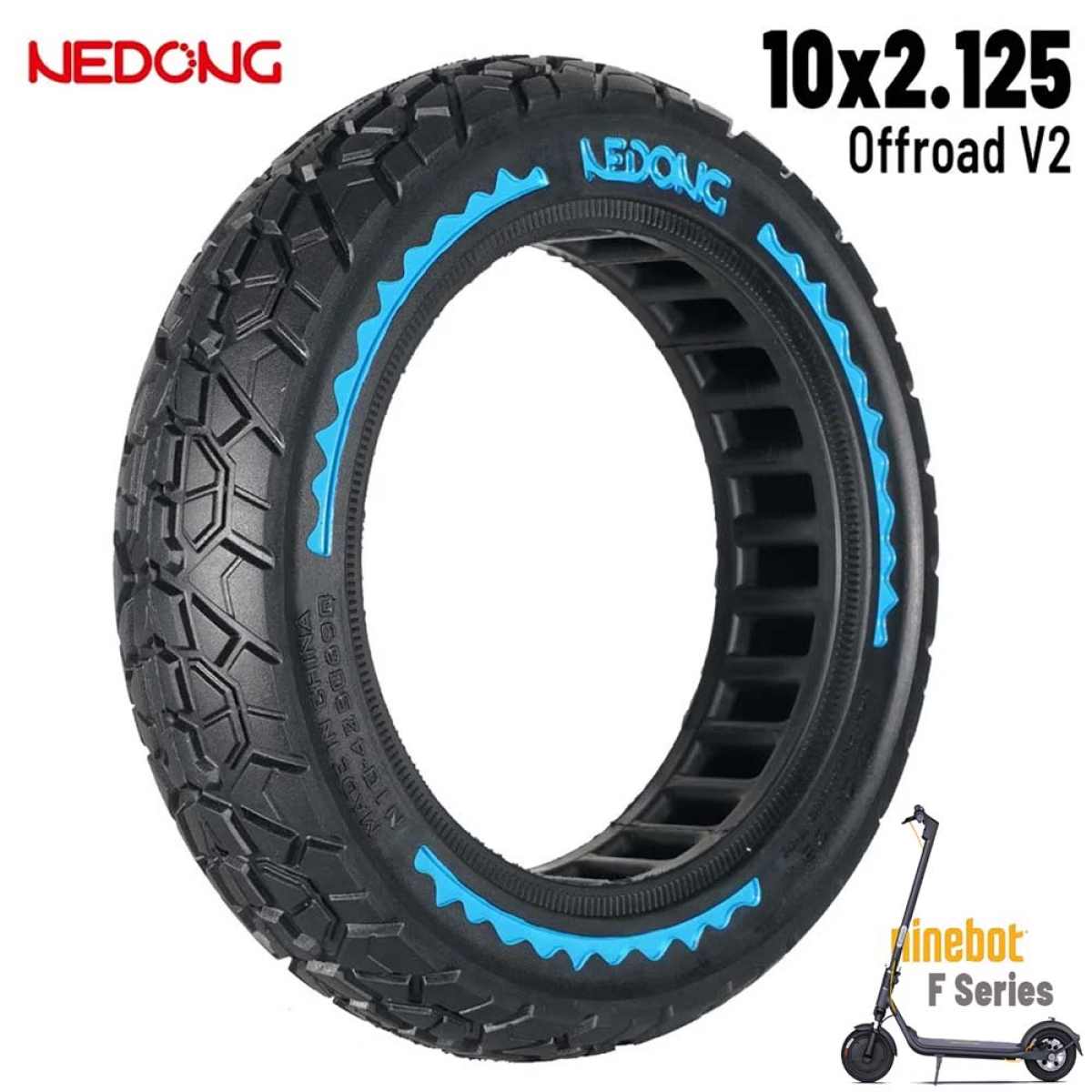 Comprar Rueda maciza AZUL offroad 10×2,125-6,5 42,5mm  [Nedong]