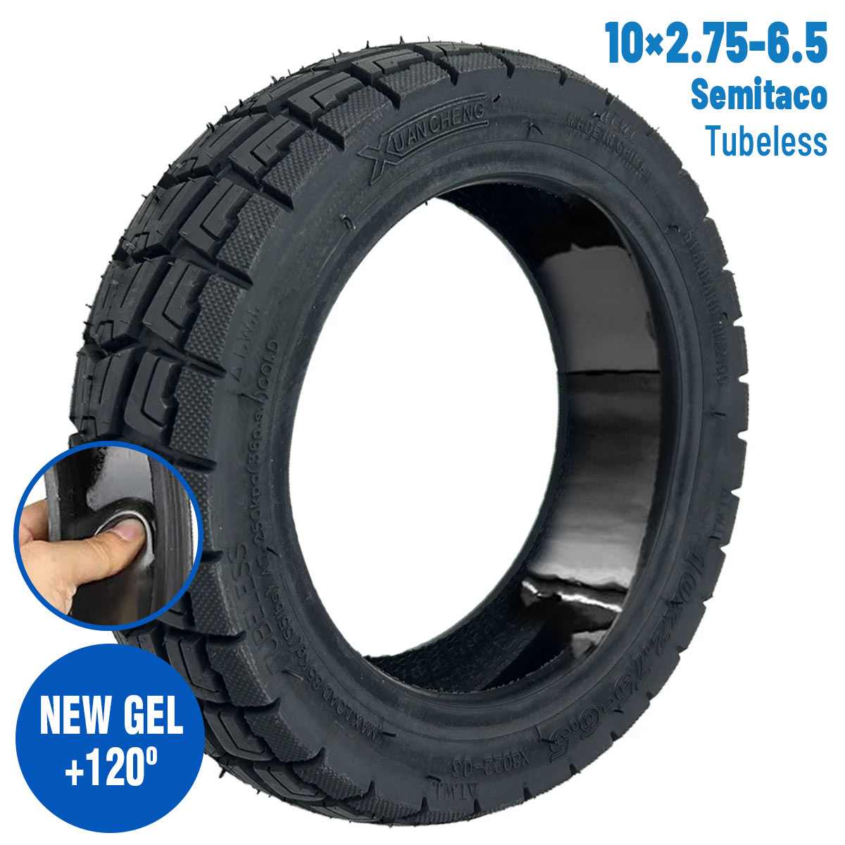 Comprar Neumático 10×2,75-6,5 Semitaco Tubeless (Con gel antipinchazos) [Xuancheng]