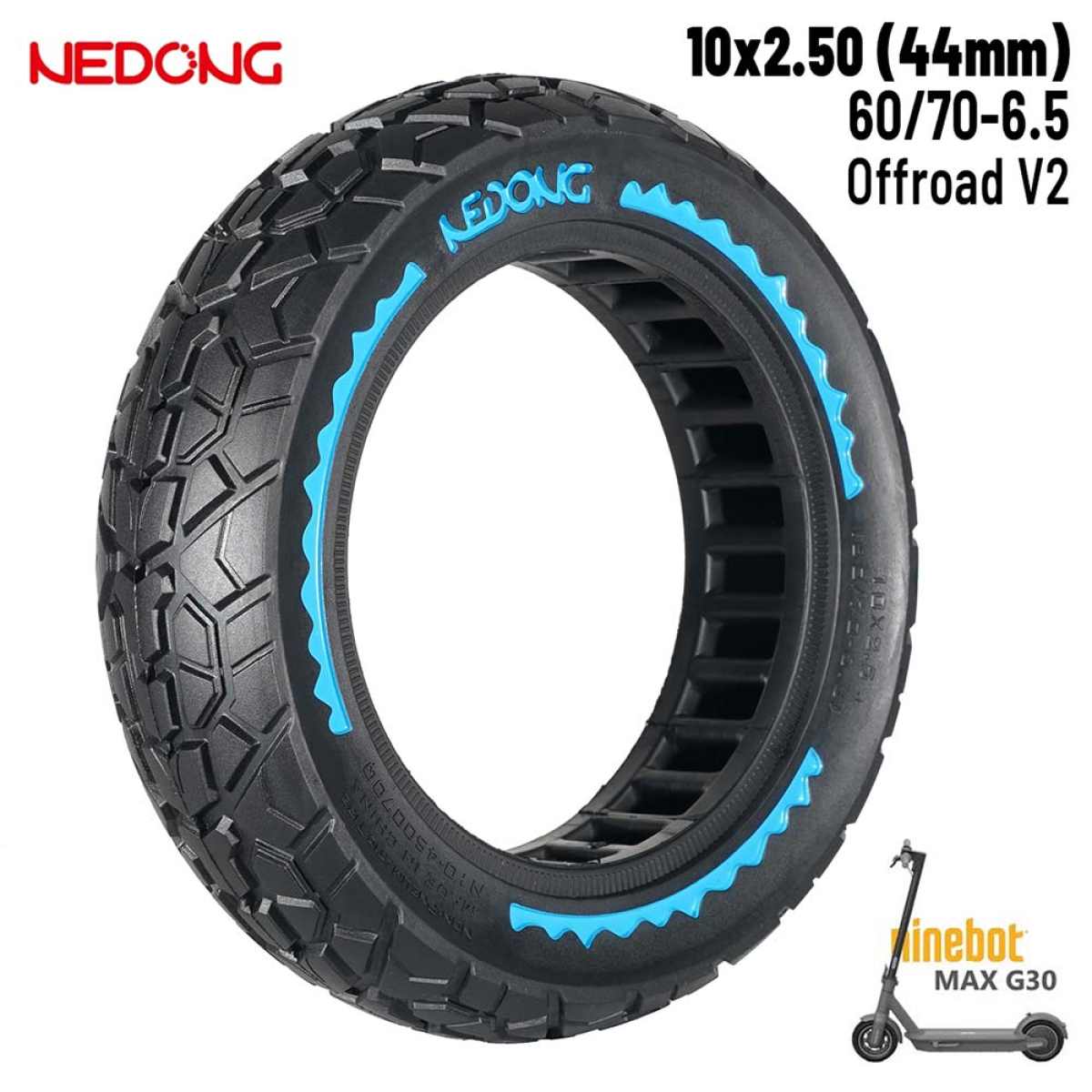 Comprar Rueda maciza azul 10×2,5-6,5 – Offroad (44MM) [Nedong]