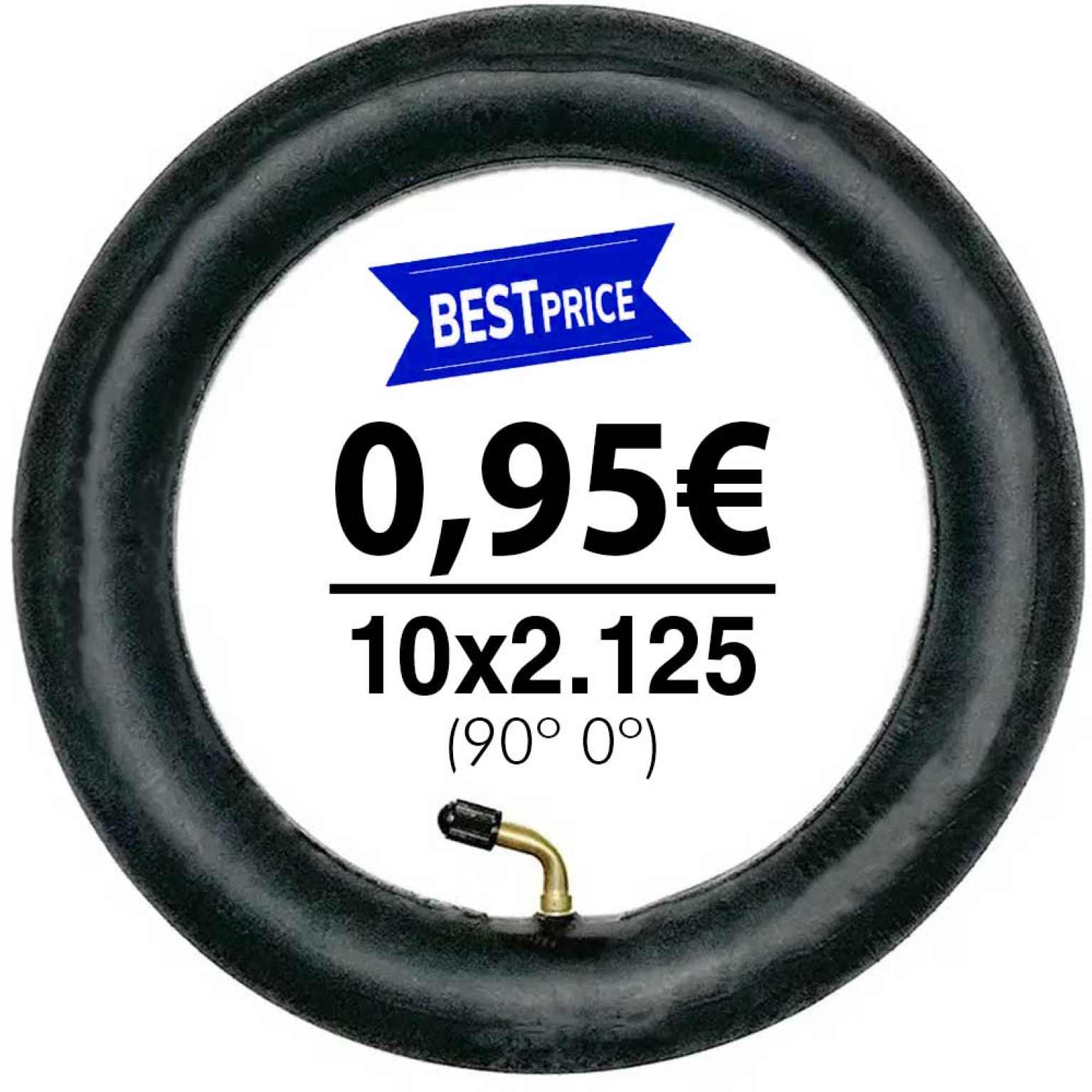 Cámara de aire reforzada 10×2,125 (válvula 90º 0º) (estándar)