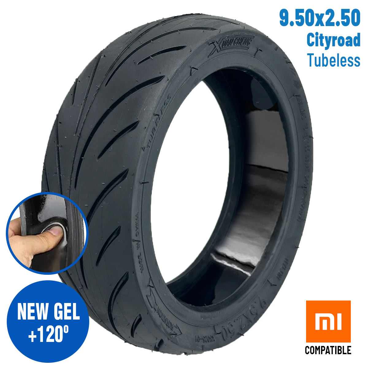 Comprar Neumático 9,5×2,50 Tubeless (Con gel antipinchazos) [Xuancheng] – Compatible con Xiaomi