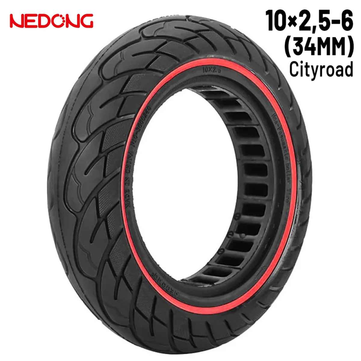 Comprar Rueda maciza 10×2,5-6 Roja (34MM) [Nedong]